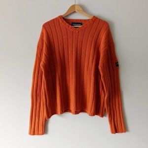 Campus Crew wool knit sweater - rust orange